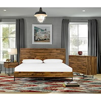4 Piece Acacia King Bedroom Set with Dresser and Nightstands