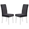 Armen Living Dalia Black Velvet Dining Side Chair - Set of 2