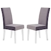 Armen Living Dalia Gray Velvet Dining Side Chair - Set of 2