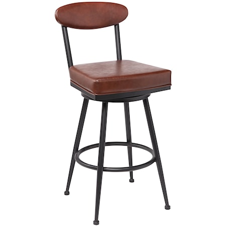 Contemporary 26" Counter Height Barstool in Black Finish