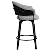 Armen Living Doral 26" Dark Gray Faux Leather Swivel Bar Stool