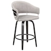 Armen Living Doral 30" Light Gray Velvet Swivel Bar Stool