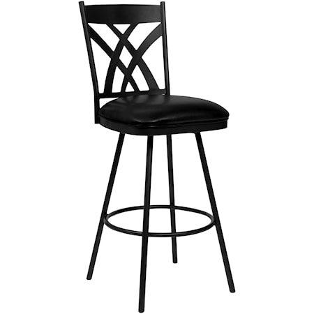 26" Counter Height Barstool in Matte Black