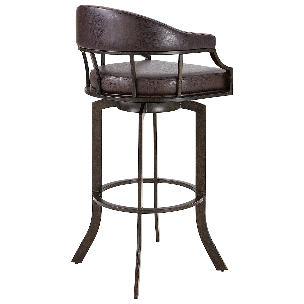 Armen Living Edy Swivel 26" Auburn Bay Finish Stool