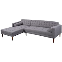 Left-Side Chaise Sectional Sofa in Dark Gray Linen