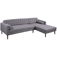 Right-Side Chaise Sectional Sofa in Dark Gray Linen