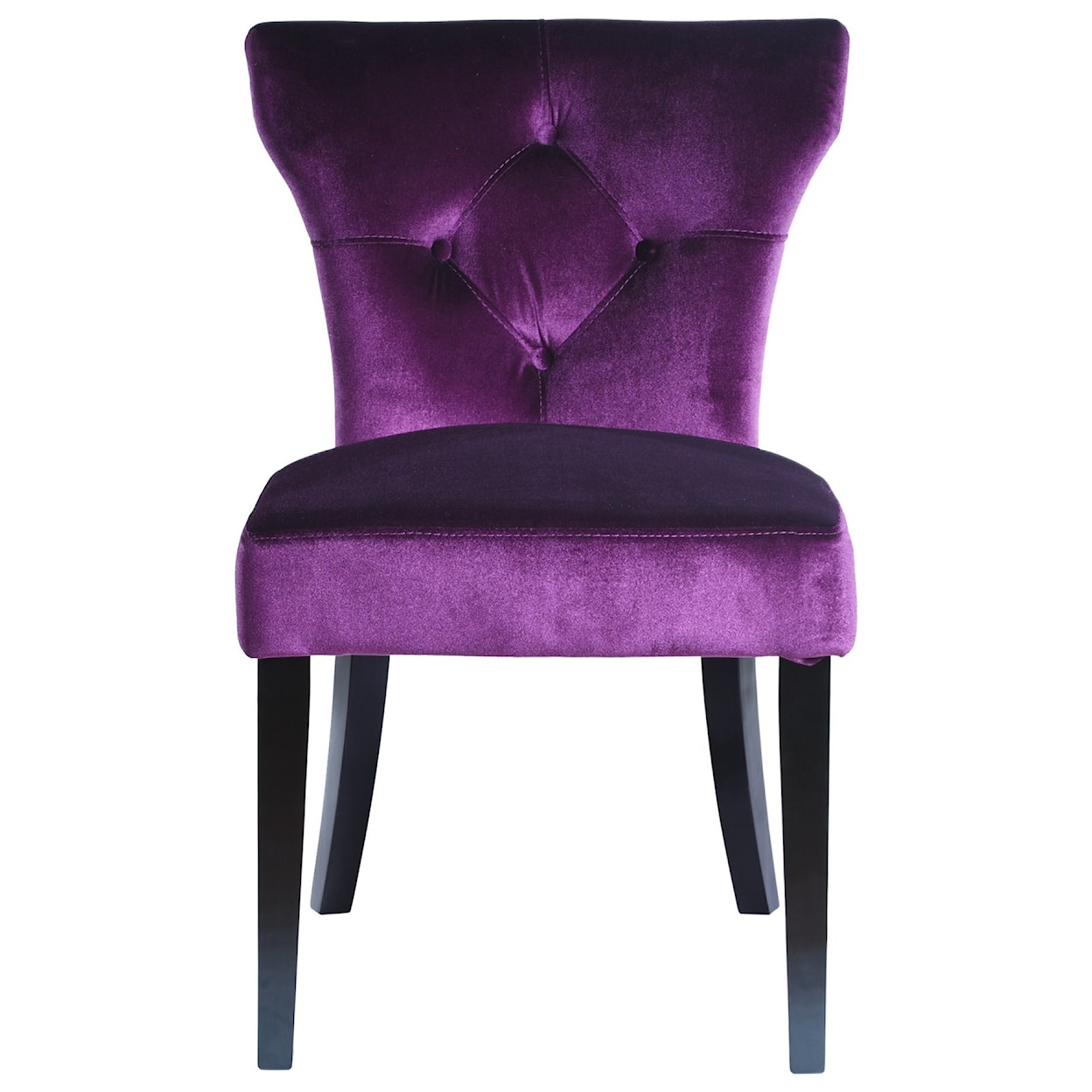 Armen Living Elise Side Chair in Purple Velvet - Set of 2