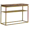 Armen Living Faye Rustic Brown Wood Console Table with Shelf