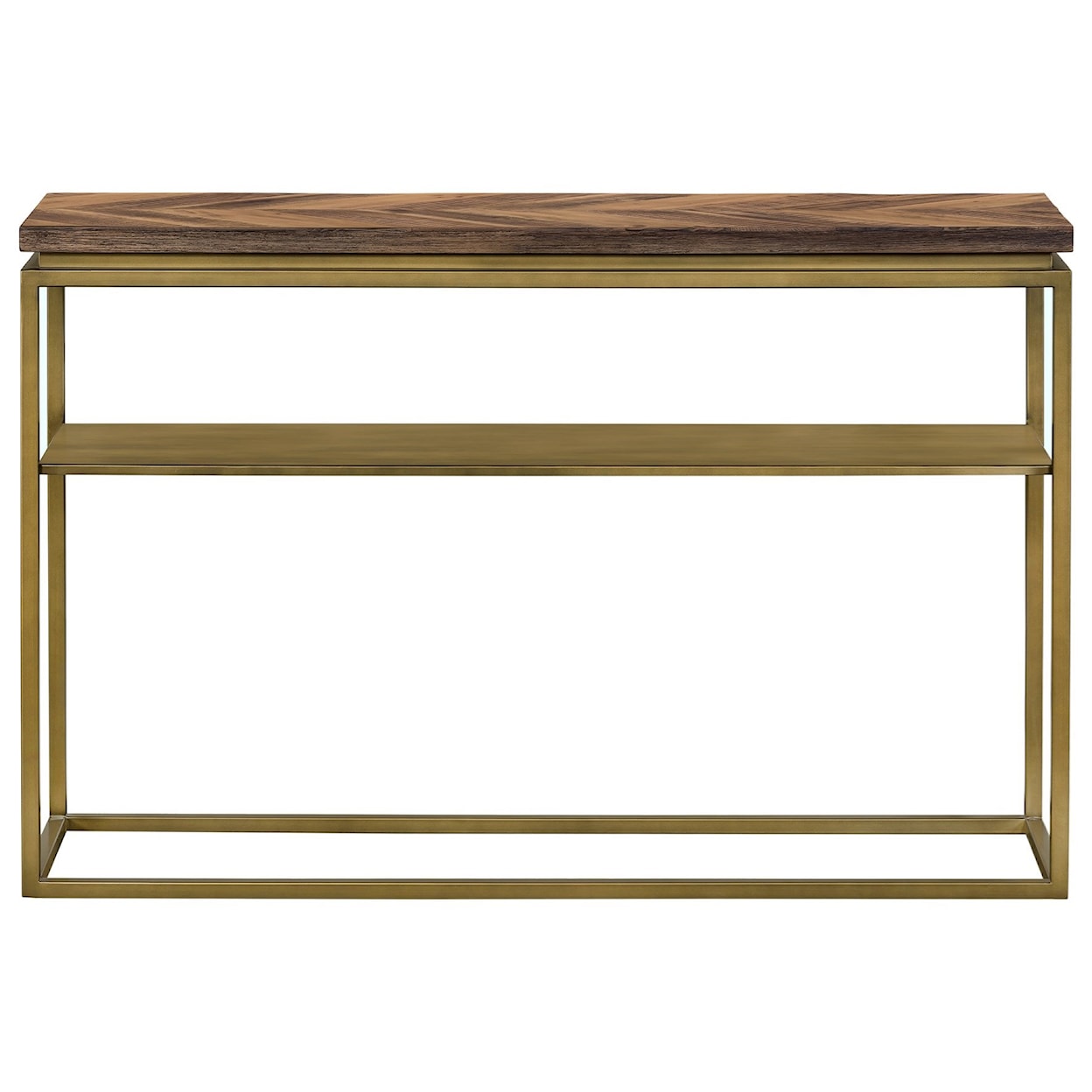 Armen Living Faye Rustic Brown Wood Console Table with Shelf