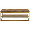 Armen Living Faye Rustic Brown Wood Coffee Table