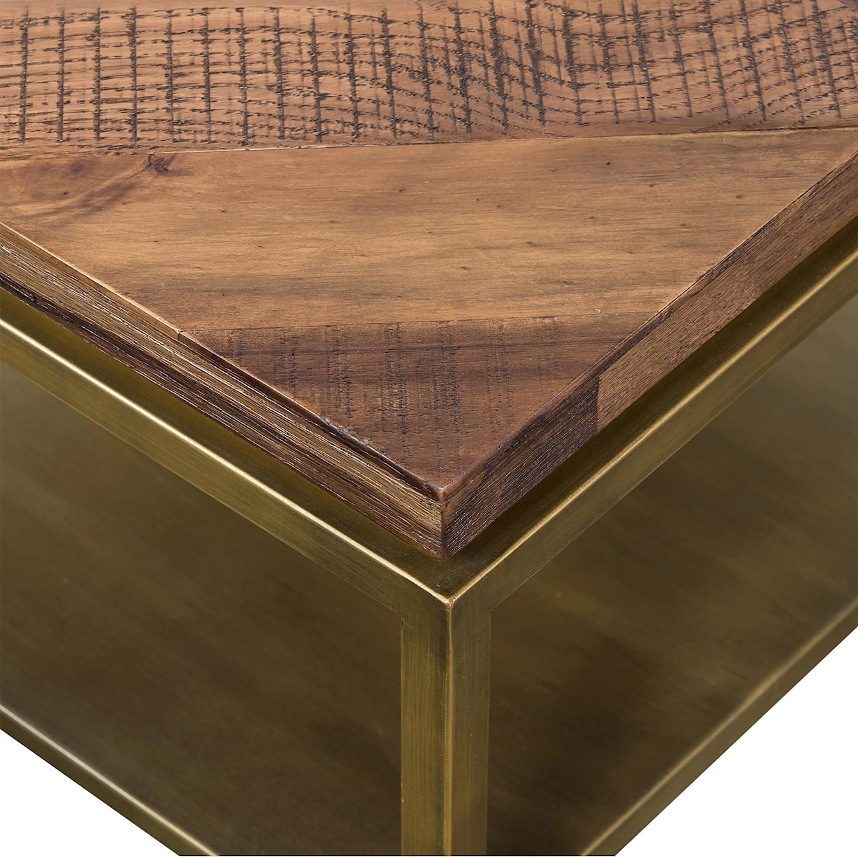 Armen Living Faye Rustic Brown Wood Coffee Table