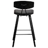 Armen Living Fox 30" Mid-Century Bar Height Barstool in Black