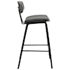 Armen Living Fox 30" Mid-Century Bar Height Barstool in Grey 