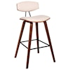 Armen Living Fox 30" Mid-Century Bar Height Barstool in Cream