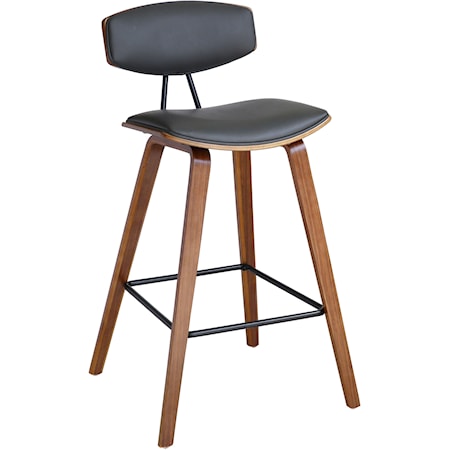 30" Mid-Century Bar Height Barstool in Gray 