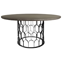 Concrete and Metal Round Dining Table
