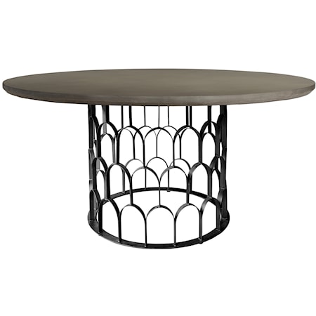 Concrete and Metal Round Dining Table