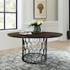 Armen Living Gatsby Oak and Metal Round Dining Table