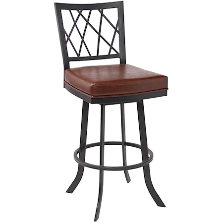 Contemporary 26" Counter Height Barstool in Matte Black Finish