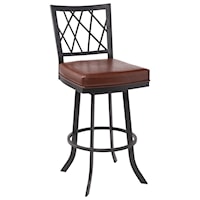 Contemporary 30" Bar Height Barstool in Matte Black Finish