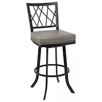 Contemporary 30" Bar Height Barstool in Matte Black Finish