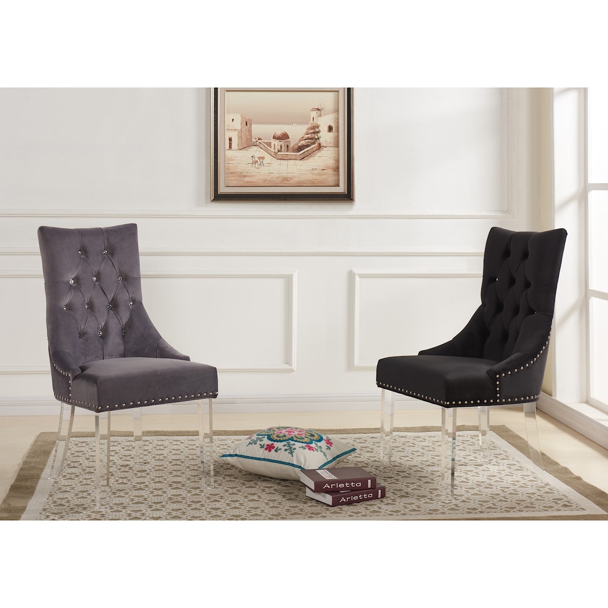 Armen Living Gobi Tufted Dining Chair