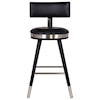 Armen Living Grace Modern 26" Black Faux Leather Bar Stool