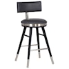 Armen Living Grace Modern 26" Grey Faux Leather Bar Stool