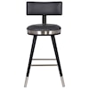 Armen Living Grace Modern 26" Grey Faux Leather Bar Stool