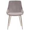 Armen Living Heidi Grey Velvet Dining Accent Chair