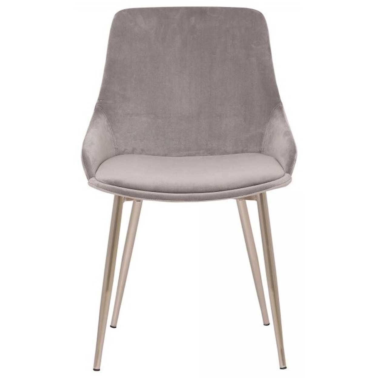 Armen Living Heidi Grey Velvet Dining Accent Chair