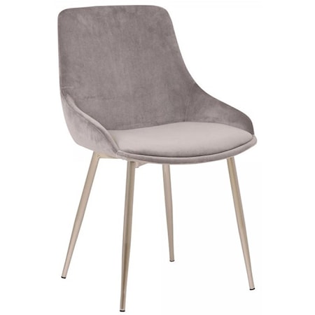 Grey Velvet Dining Accent Chair