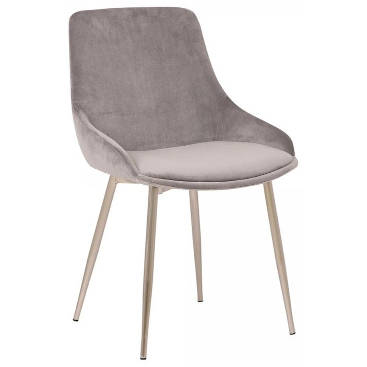 Armen Living Heidi Grey Velvet Dining Accent Chair