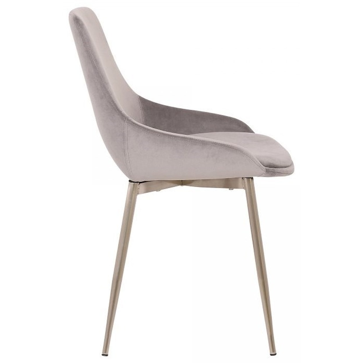 Armen Living Heidi Grey Velvet Dining Accent Chair