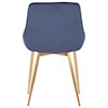 Armen Living Heidi Blue Velvet Dining Accent Chair