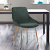 Armen Living Heidi Green Velvet Dining Accent Chair