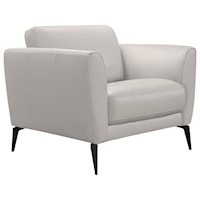 Contemporary Upholstered Chair with Tufted Seat and Metal Legs