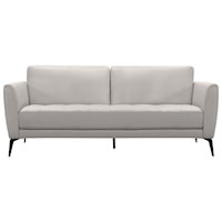 Contemporary Sofa with Tufted Seat and Metal Legs