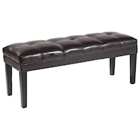 Tufted Bonded Leather Bench