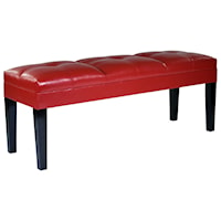 Tufted Bonded Leather Bench