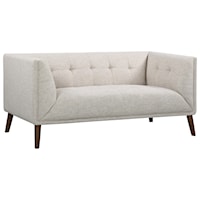 Mid-Century Modern Button-Tufted Loveseat