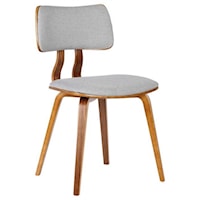 Mid-Century Dining Chair in Walnut Wood with Upholstered Seat