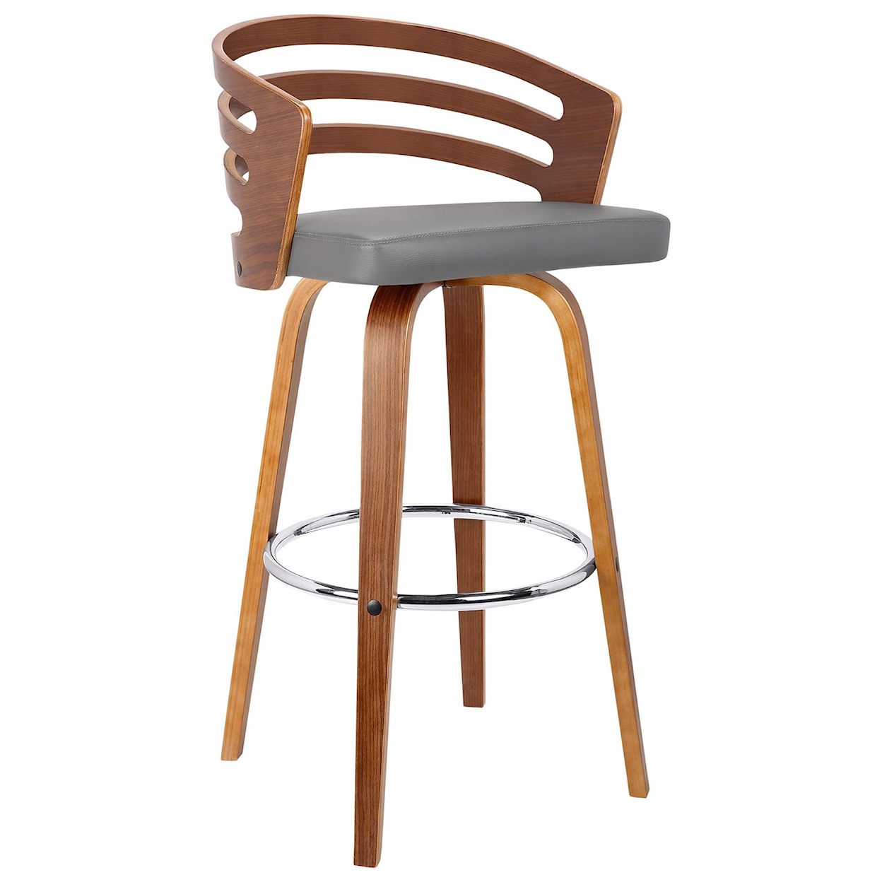 Armen Living Jayden 30" Mid-Century Swivel Bar Height Barstool