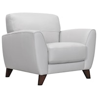 Casual Contemporary Upholstered Chair with Wood Legs