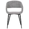 Armen Living Jocelyn Mid-Century Grey Dining Accent Chair