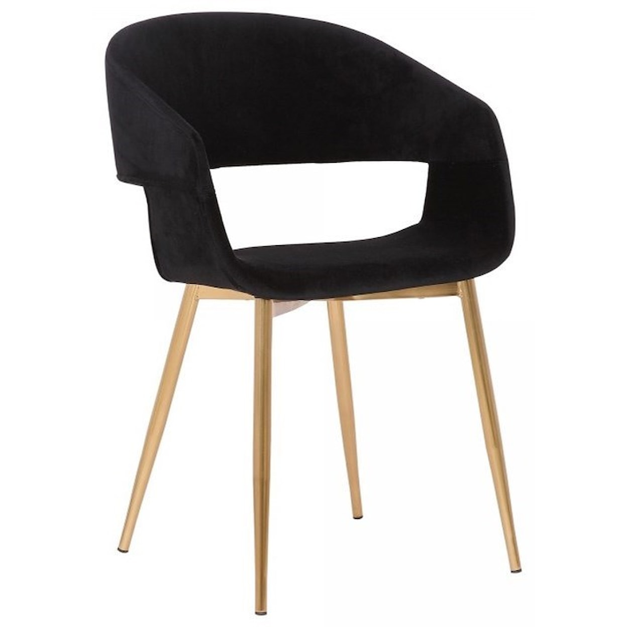 Armen Living Jocelyn Mid-Century Black Dining Accent Chair