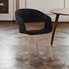 Armen Living Jocelyn Mid-Century Black Dining Accent Chair