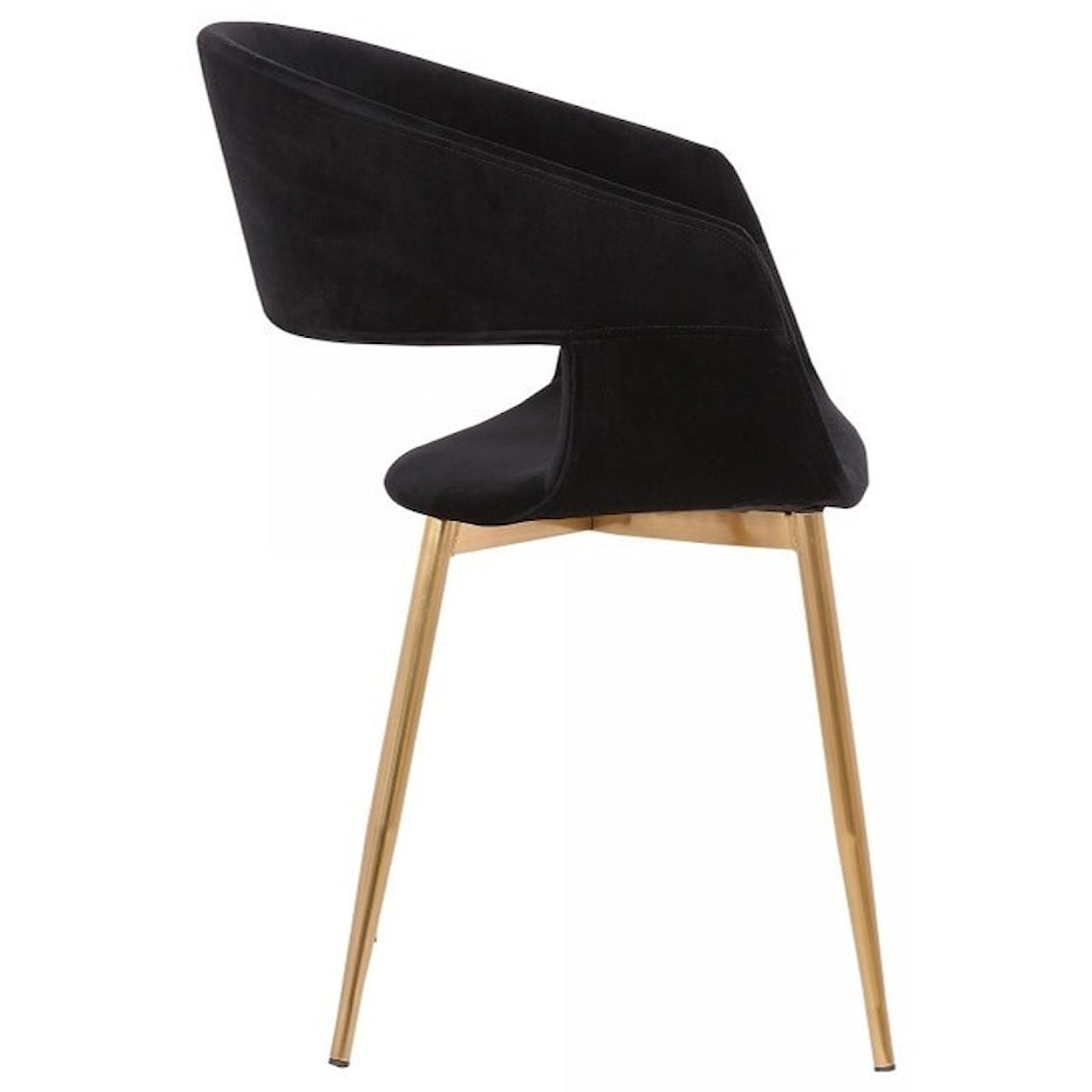 Armen Living Jocelyn Mid-Century Black Dining Accent Chair