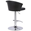 Armen Living Kenzie Adj. Modern Black Faux Leather Bar Stool