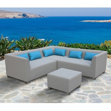 4-Piece Outdoor Textilene Sectional Set